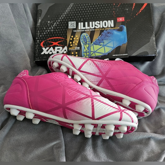 Xara Soccer Illusion Pink White Sz 6 Yth, 8 Womens Cleats Kids Sports Equipment - Picture 8 of 8